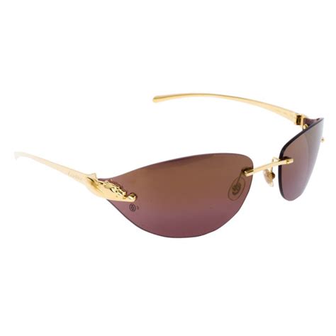 cartier shield sunglasses|cartier rimless glasses gold.